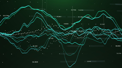Stock market graph investment graph concept 3d rendering.