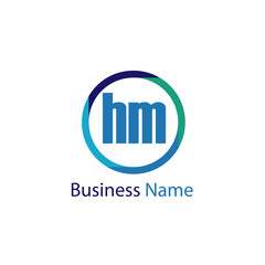 Initial Letter HM Logo Template Design