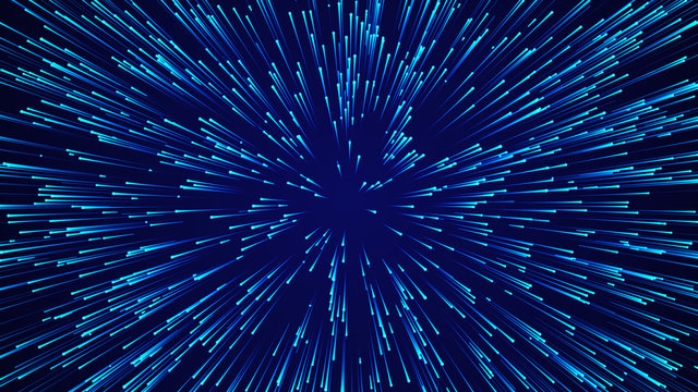 Abstract circular speed background. Starburst dynamic lines pattern. Abstract data flow background. 3D rendering.