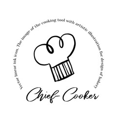 Confectionery emblem black ink line art vector icon for sweet shop sign and cafe app.