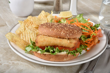 Gourmet fish sandwich