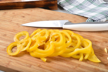 Sliced yellow bell pepper