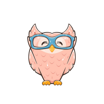 Happy Pink Owl