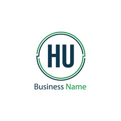 Initial Letter HU Logo Template Design