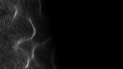 Data technology background. Abstract background. Connecting dots and lines on dark background. 3D...