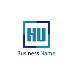 Initial Letter HU Logo Template Design