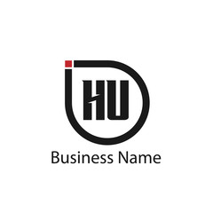Fototapeta premium Initial Letter HU Logo Template Design