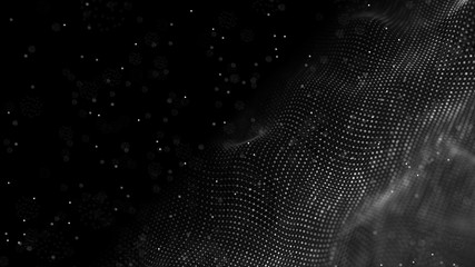 Data technology background. Abstract background. Connecting dots and lines on dark background. 3D...