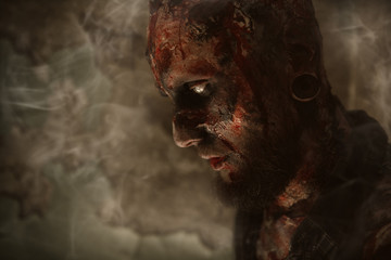 profile of scary zombie