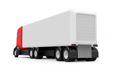 Obraz na płótnie Canvas self-driving truck futuristic red back