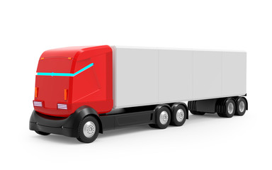 self-driving truck futuristic red