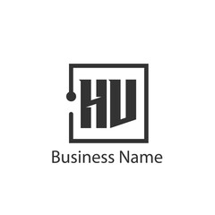 Initial Letter HV Logo Template Design