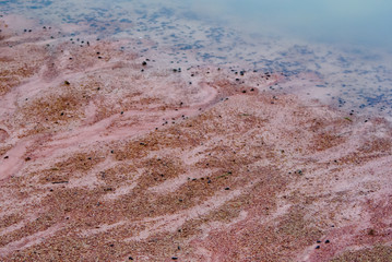Nature background, Sand and water at pond