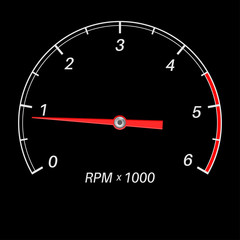 Tachometer. Black scale