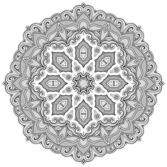 Monochrome Beautiful Decorative Ornate Mandala