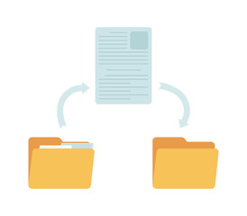 Obraz premium Vector files copy in folders - full and empty