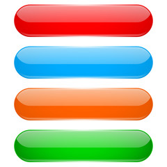 Colored oval buttons. 3d glass menu icons