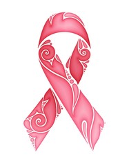 Breast Cancer Awareness Month Emblem, Pink Ribbon Symbol
