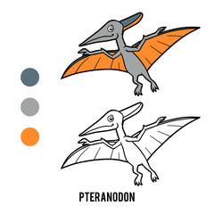 Coloring book for children, cartoon Pteranodon © ksenyasavva