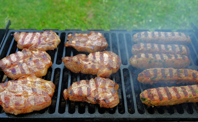 meat on a barbecue