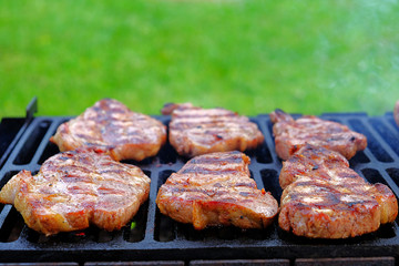 grilled meat steaks