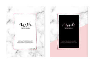 Marble vector design template for invitation, banners, greeting card, etc. Minimalist textured cover.