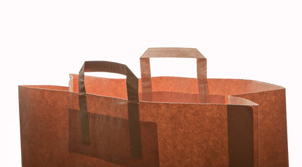 Craft bag pack shopper, isolated on white background.