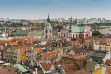Naklejka na ściany i meble Poznan old city center aerial, Poland