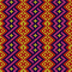 Knitted ornamental seamless pattern