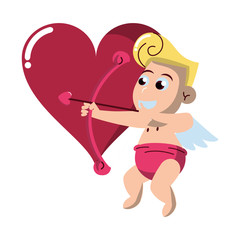 Cupid with arch on heart