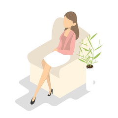 Woman sitting in the chair and relaxing.