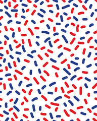 Seamless pattern with confetti on a white background