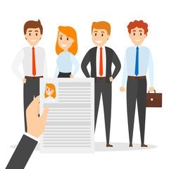 Recruiter concept. Choosing a candidate to hire