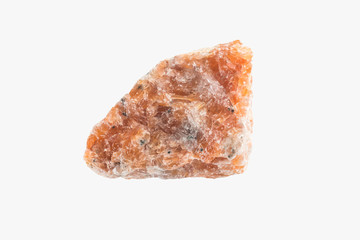 Natural Raw mineral Calcite from Brazil isolated. Macro shooting.