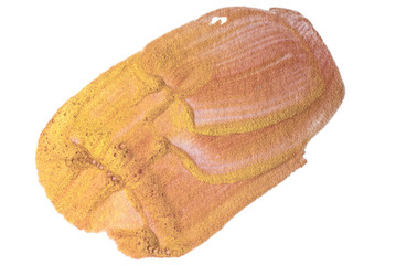 Trendy smudge golden paint, hand drawn painting,