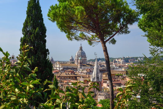 Panorama Of Rome From The Pincio Terrace