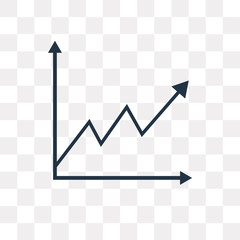 Line chart vector icon isolated on transparent background, Line chart logo design