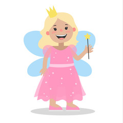Pretty girl in fairy costume. Cute outfit for halloween