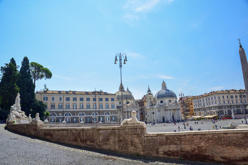 Fototapeta na wymiar Rome Italy. Historic center of Rome, Piazza del Popolo square