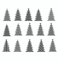 Obraz premium beautiful vector gift greeting card set with different New Year