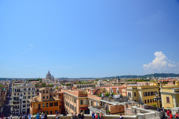 Fototapeta na wymiar view of Rome from the top of Trinità dei Monti