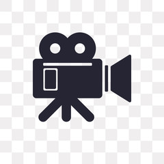 video camera icon on transparent background. Modern icons vector illustration. Trendy video camera icons