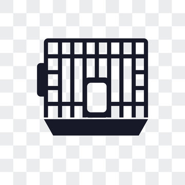cage icon isolated on transparent background. Modern and editable cage icon. Simple icons vector illustration.