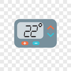 thermostat icons isolated on transparent background. Modern and editable thermostat icon. Simple icon vector illustration.