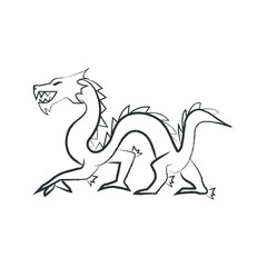 Fototapeta premium Outline draw dragon