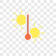 temperature icons isolated on transparent background. Modern and editable temperature icon. Simple icon vector illustration.