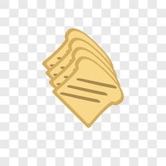toast icons isolated on transparent background. Modern and editable toast icon. Simple icon vector illustration.