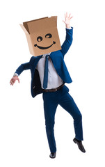 Excited happy businessman in happiness concept