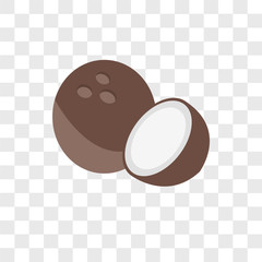 coconut icons isolated on transparent background. Modern and editable coconut icon. Simple icon vector illustration.