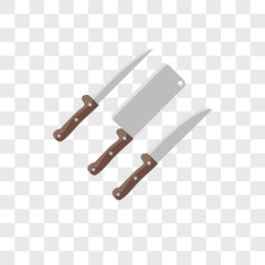 knives icons isolated on transparent background. Modern and editable knives icon. Simple icon vector illustration.